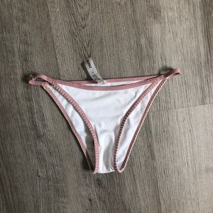 SHEIN bikini bottoms, white with pink trim